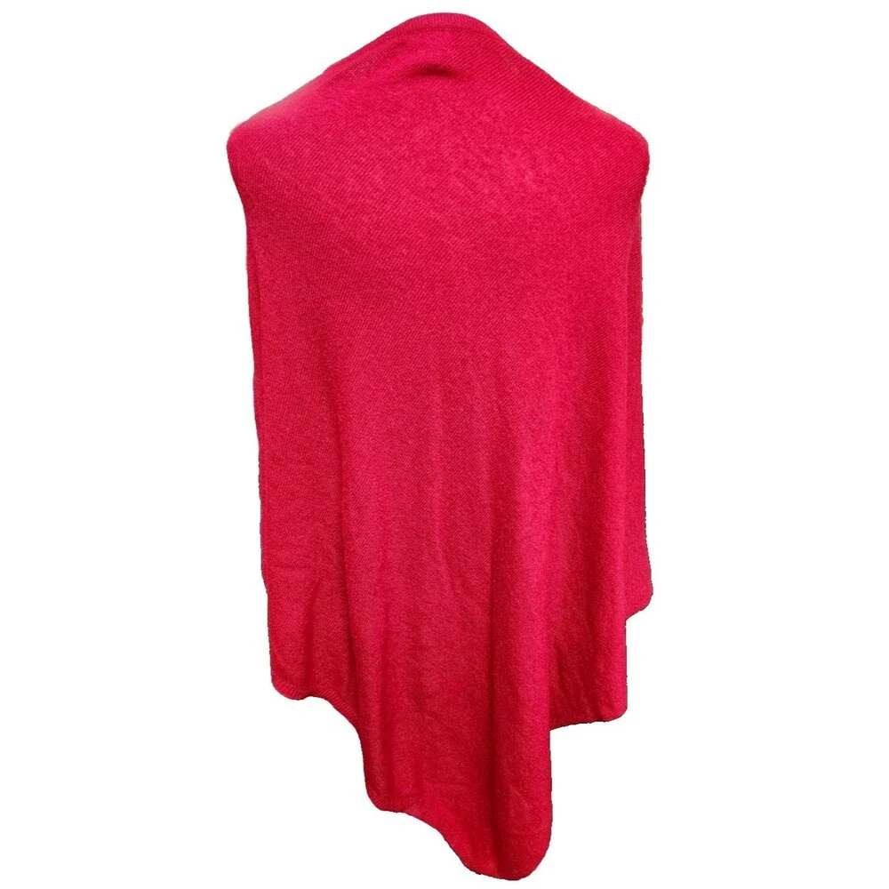 Cashmere Red Pullover Cape Wrap Size Medium